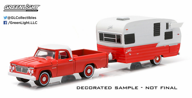 1:64 GreenLight *HITCHED HOMES 4* BLACK & WHITE Shasta Airflyte Camper Hitch Tow 